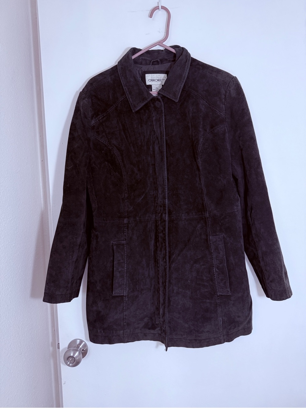 Cherokee Women's Dark Brown Suede Zip Jacket vintage